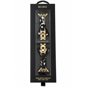 BCBG Apple Watch Band Black Gold Self Adjustable Links 38 40 41mm  NIB